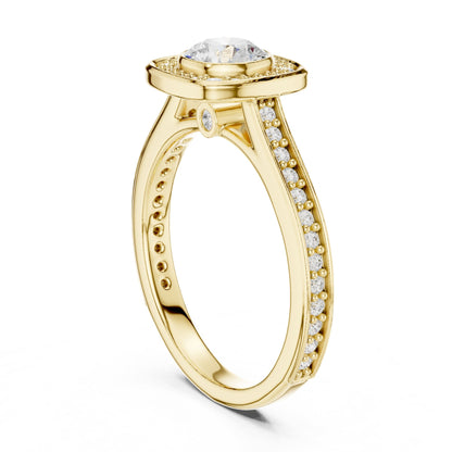 Round Halo Lab Grown Diamond Engagement Ring