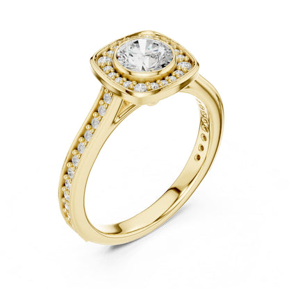 Round Halo Lab Grown Diamond Engagement Ring