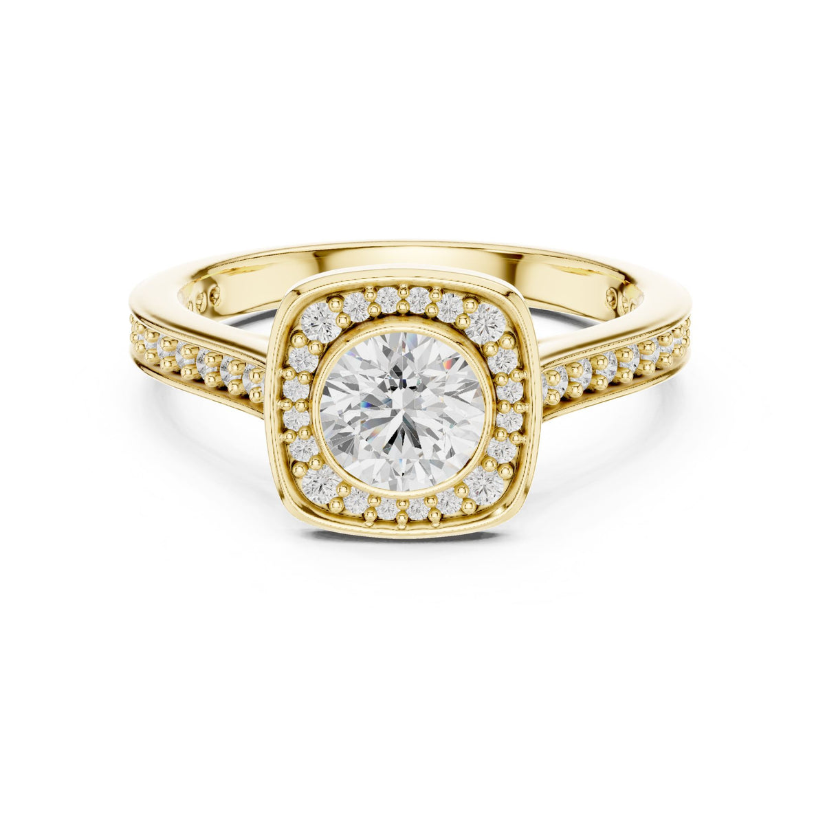 Round Halo Lab Grown Diamond Engagement Ring