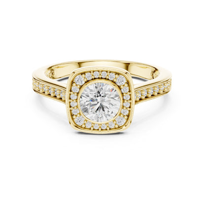 Round Halo Lab Grown Diamond Engagement Ring