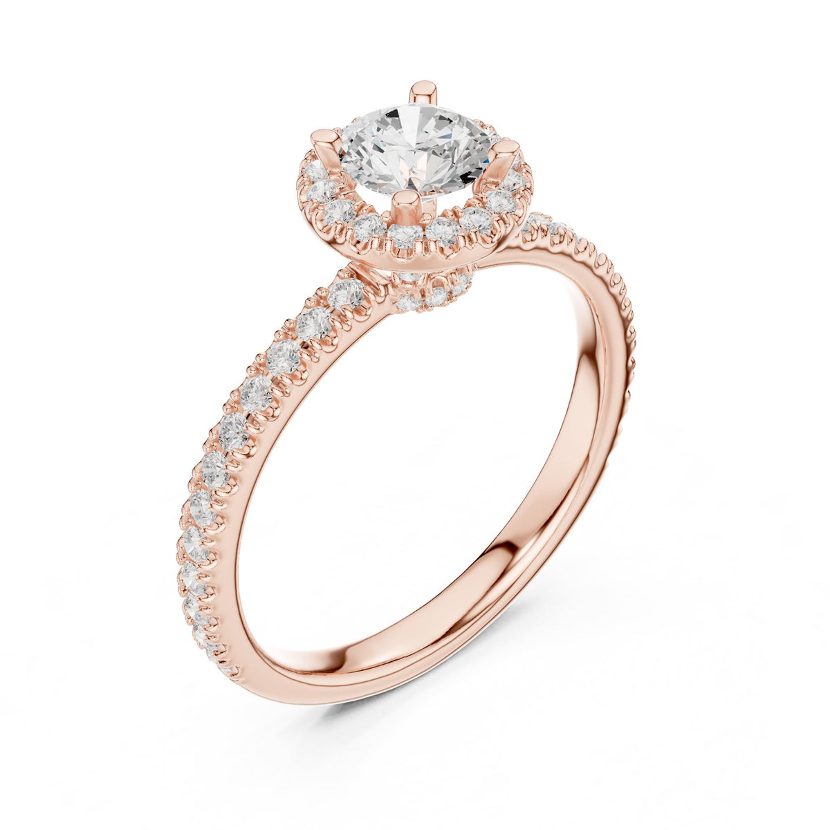 Round Halo Lab Grown Diamond Engagement Ring