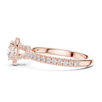 Round Halo Lab Grown Diamond Engagement Ring