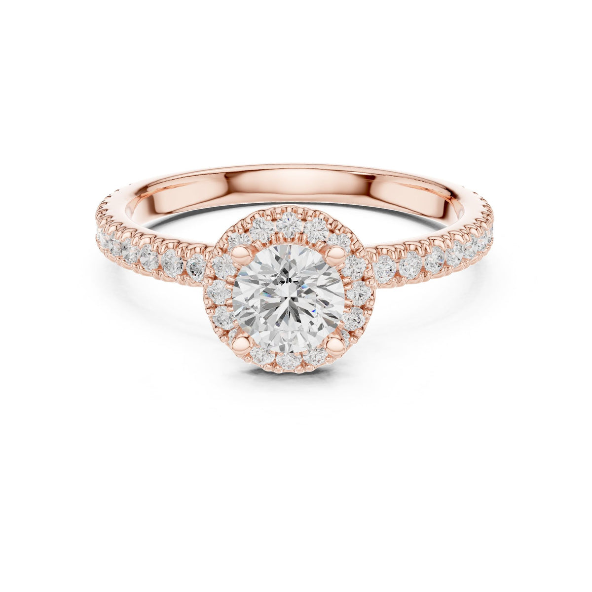 Round Halo Lab Grown Diamond Engagement Ring