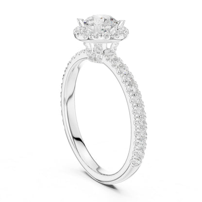 Round Halo Lab Grown Diamond Engagement Ring