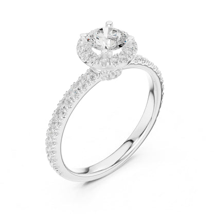 Round Halo Lab Grown Diamond Engagement Ring