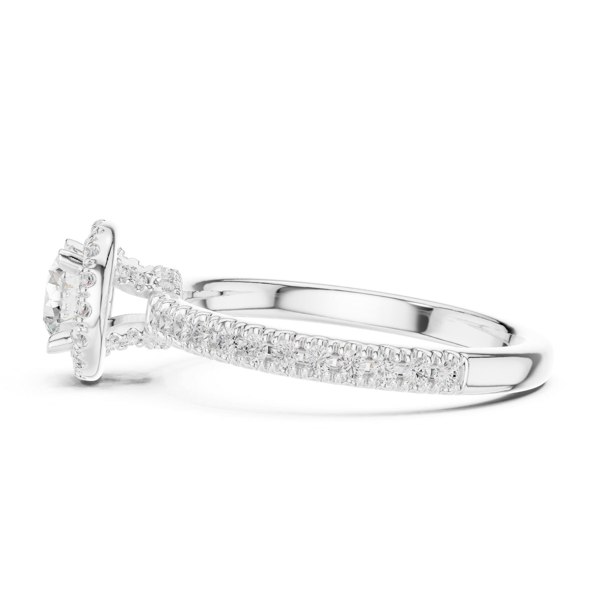 Round Halo Lab Grown Diamond Engagement Ring