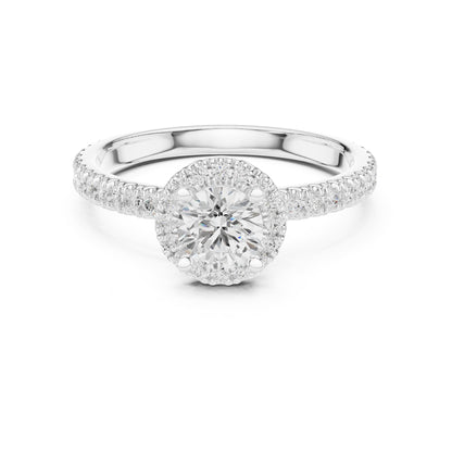 Round Halo Lab Grown Diamond Engagement Ring