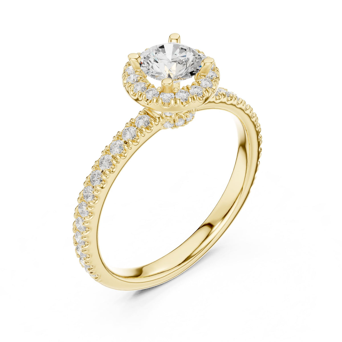Round Halo Lab Grown Diamond Engagement Ring
