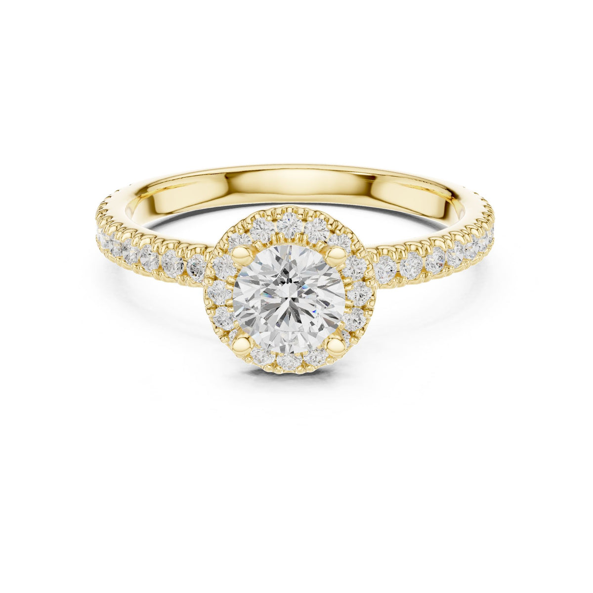 Round Halo Lab Grown Diamond Engagement Ring