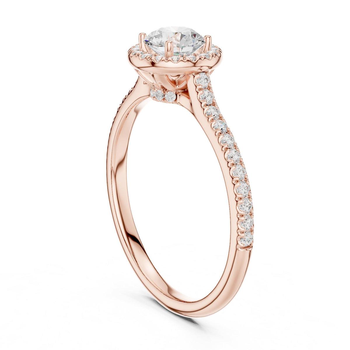 Round Halo Lab Grown Diamond Engagement Ring