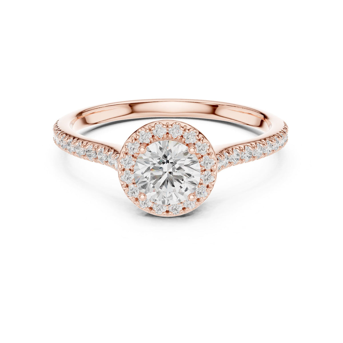 Round Halo Lab Grown Diamond Engagement Ring