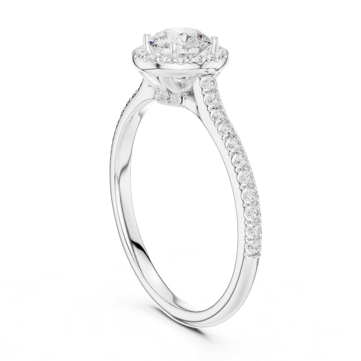 Round Halo Lab Grown Diamond Engagement Ring