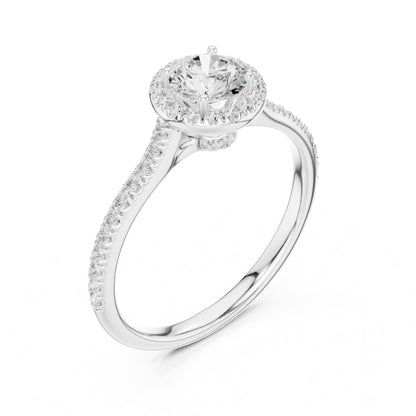 Round Halo Lab Grown Diamond Engagement Ring