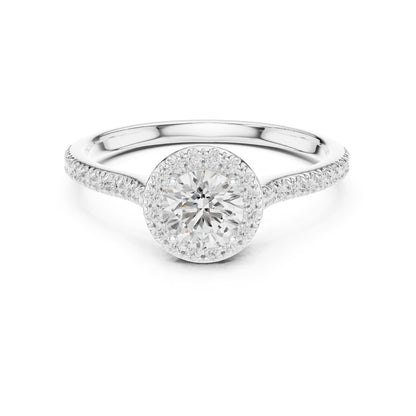 Round Halo Lab Grown Diamond Engagement Ring