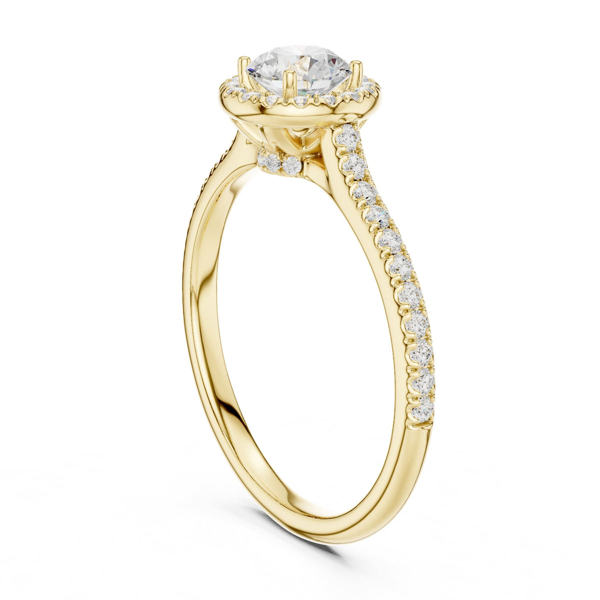 Round Halo Lab Grown Diamond Engagement Ring