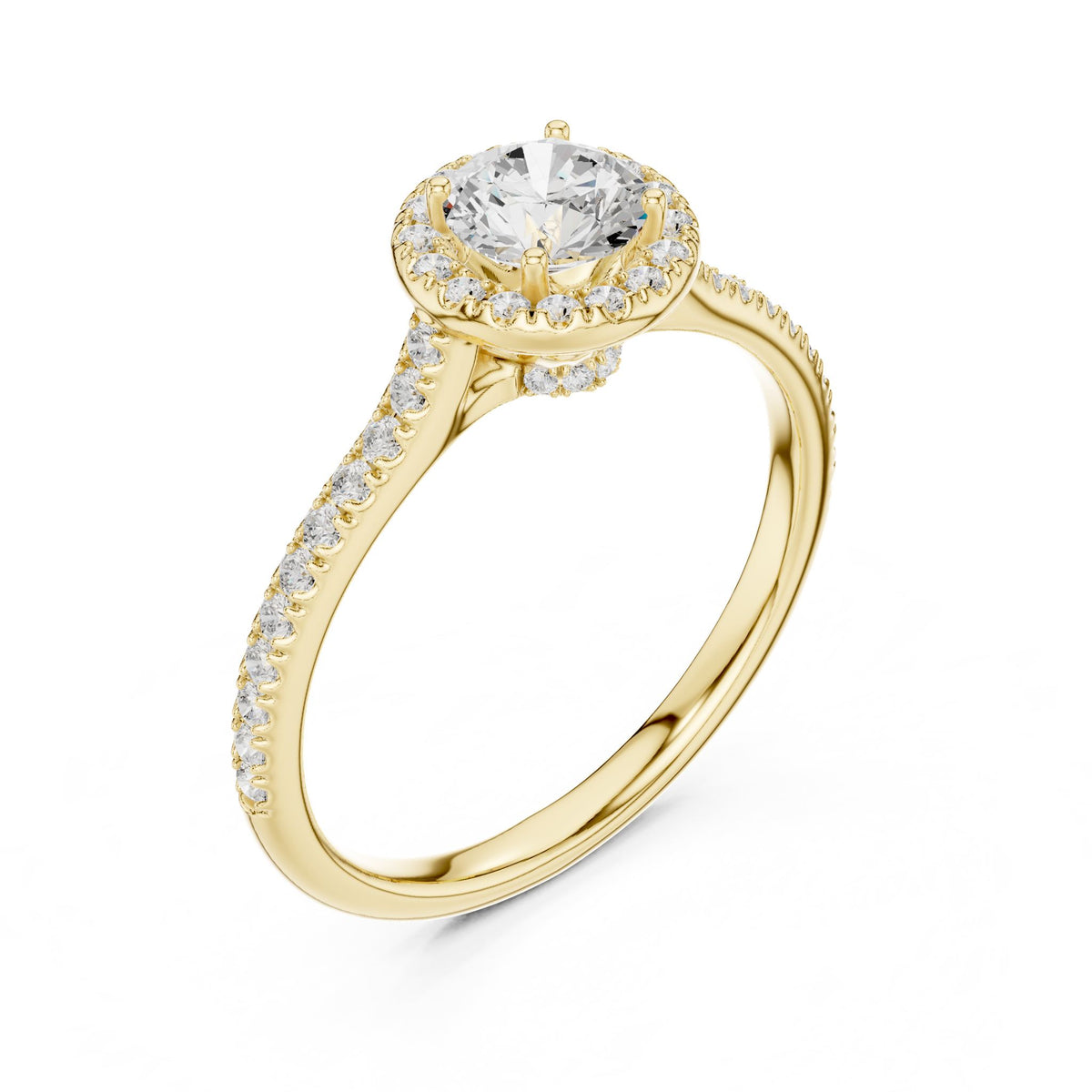 Round Halo Lab Grown Diamond Engagement Ring