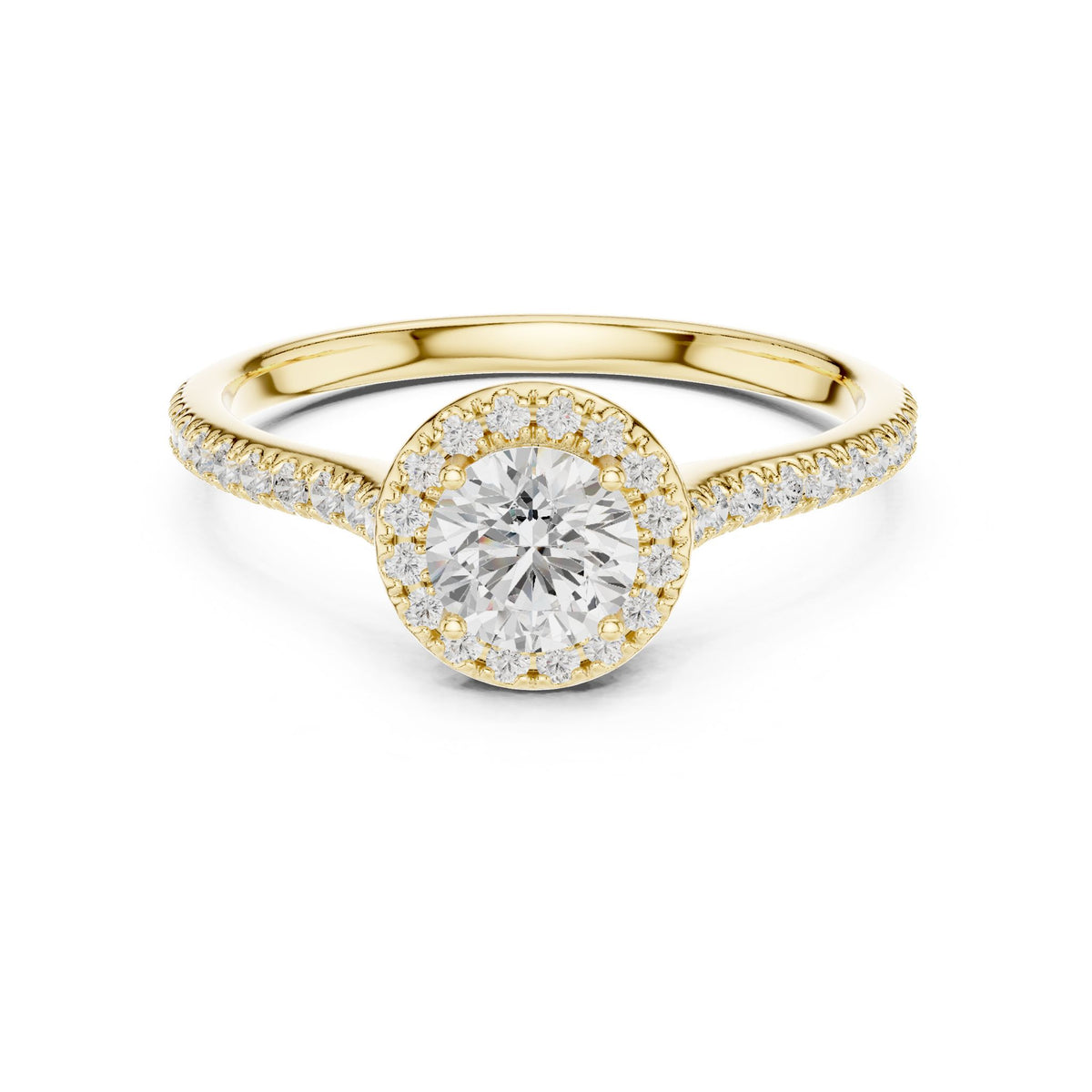 Round Halo Lab Grown Diamond Engagement Ring