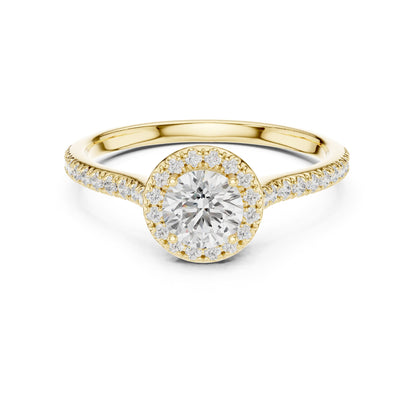 Round Halo Lab Grown Diamond Engagement Ring