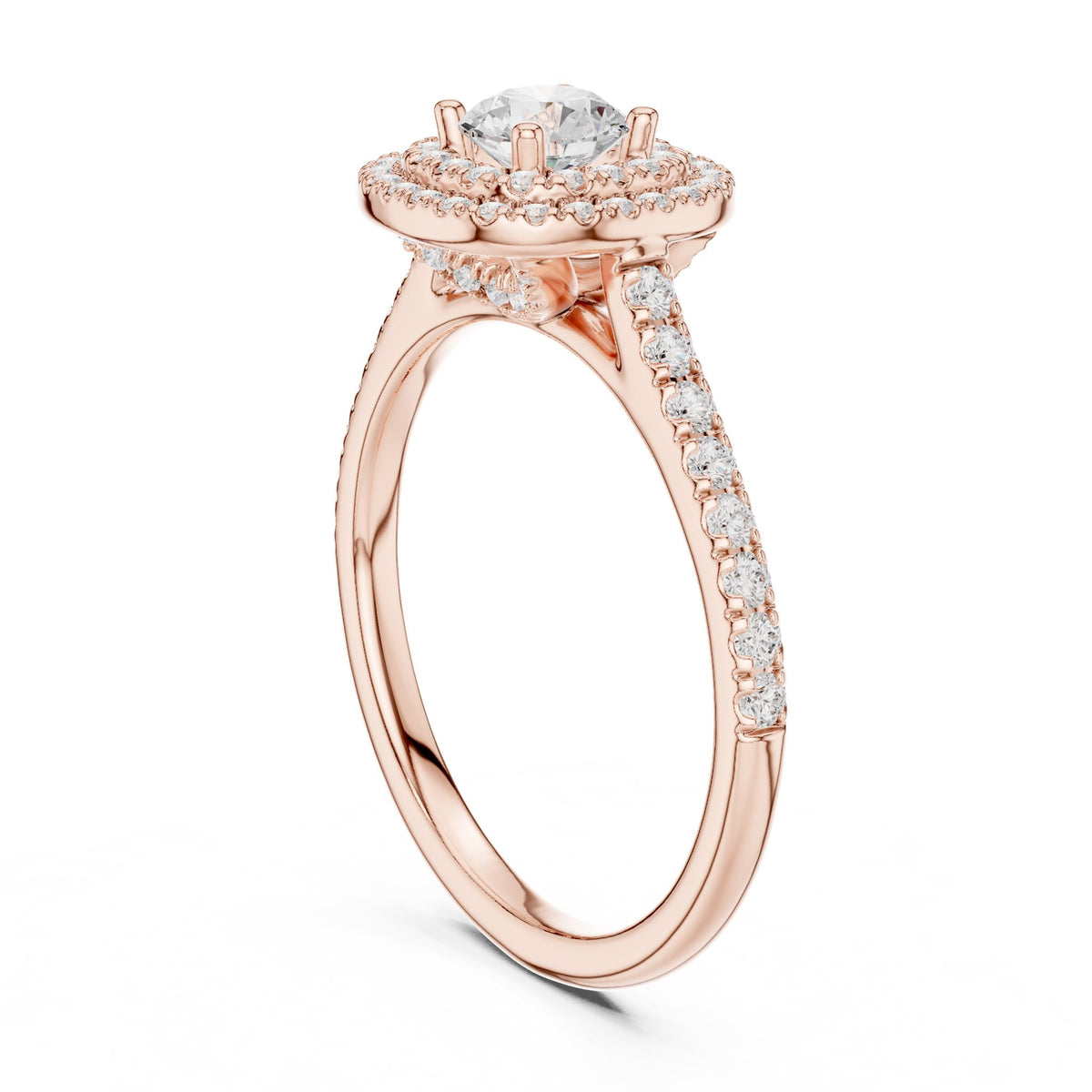 Round Halo Lab Grown Diamond Engagement Ring