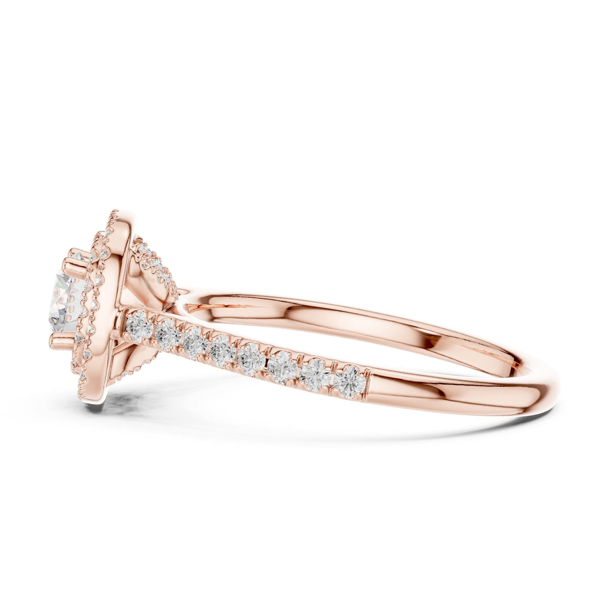 Round Halo Lab Grown Diamond Engagement Ring