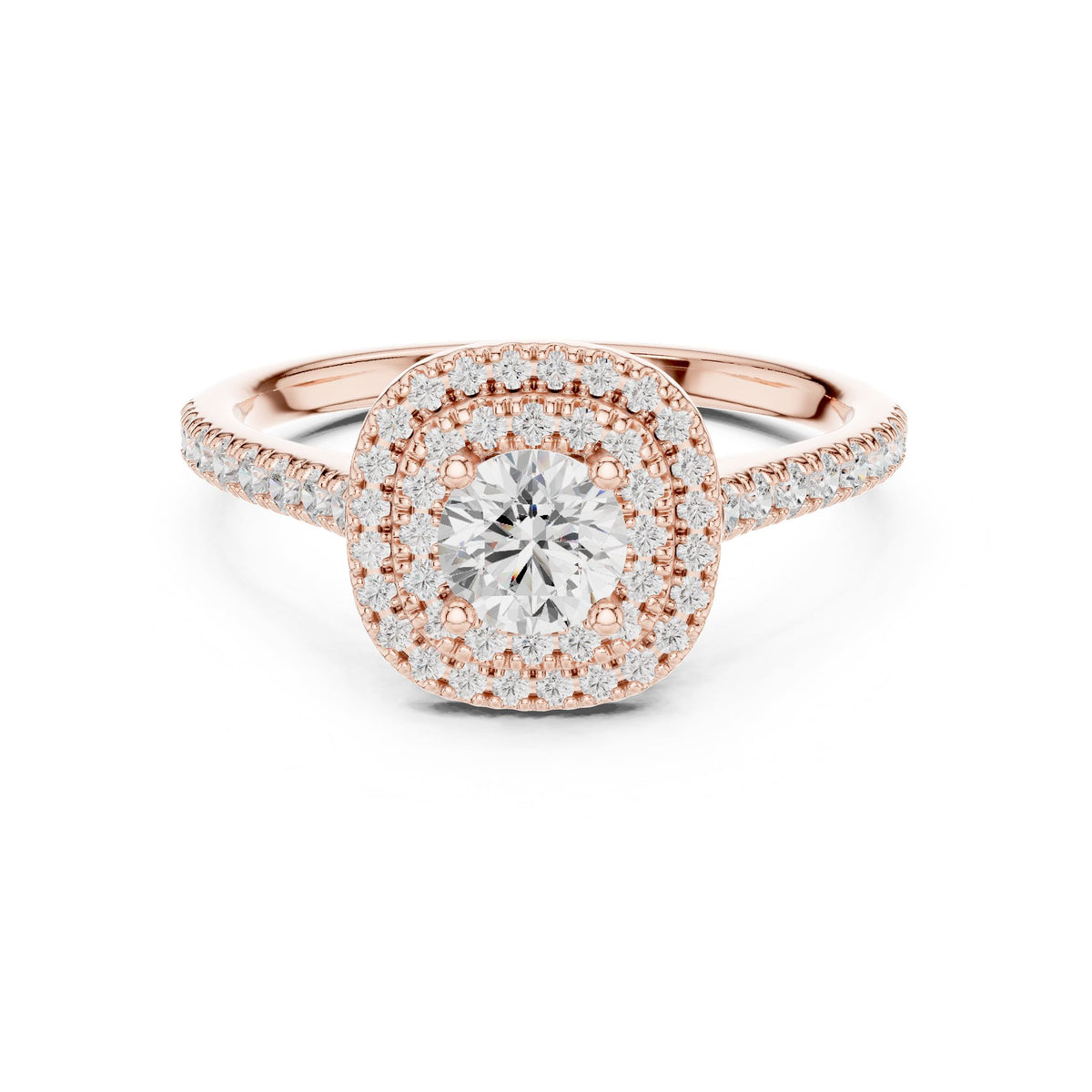 Round Halo Lab Grown Diamond Engagement Ring