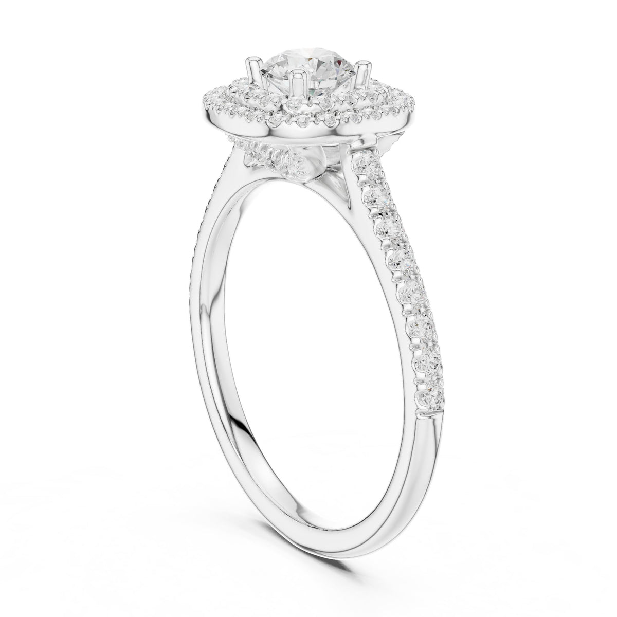 Round Halo Lab Grown Diamond Engagement Ring
