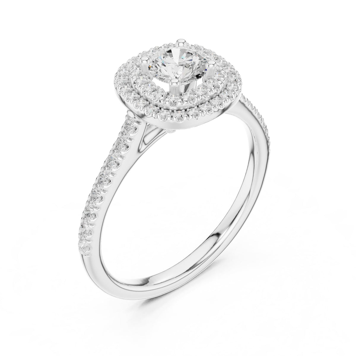 Round Halo Lab Grown Diamond Engagement Ring