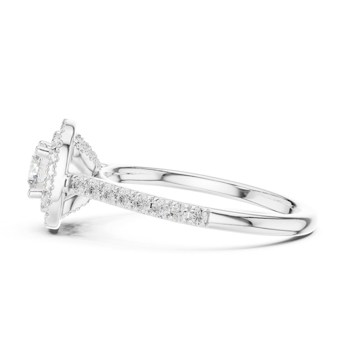 Round Halo Lab Grown Diamond Engagement Ring