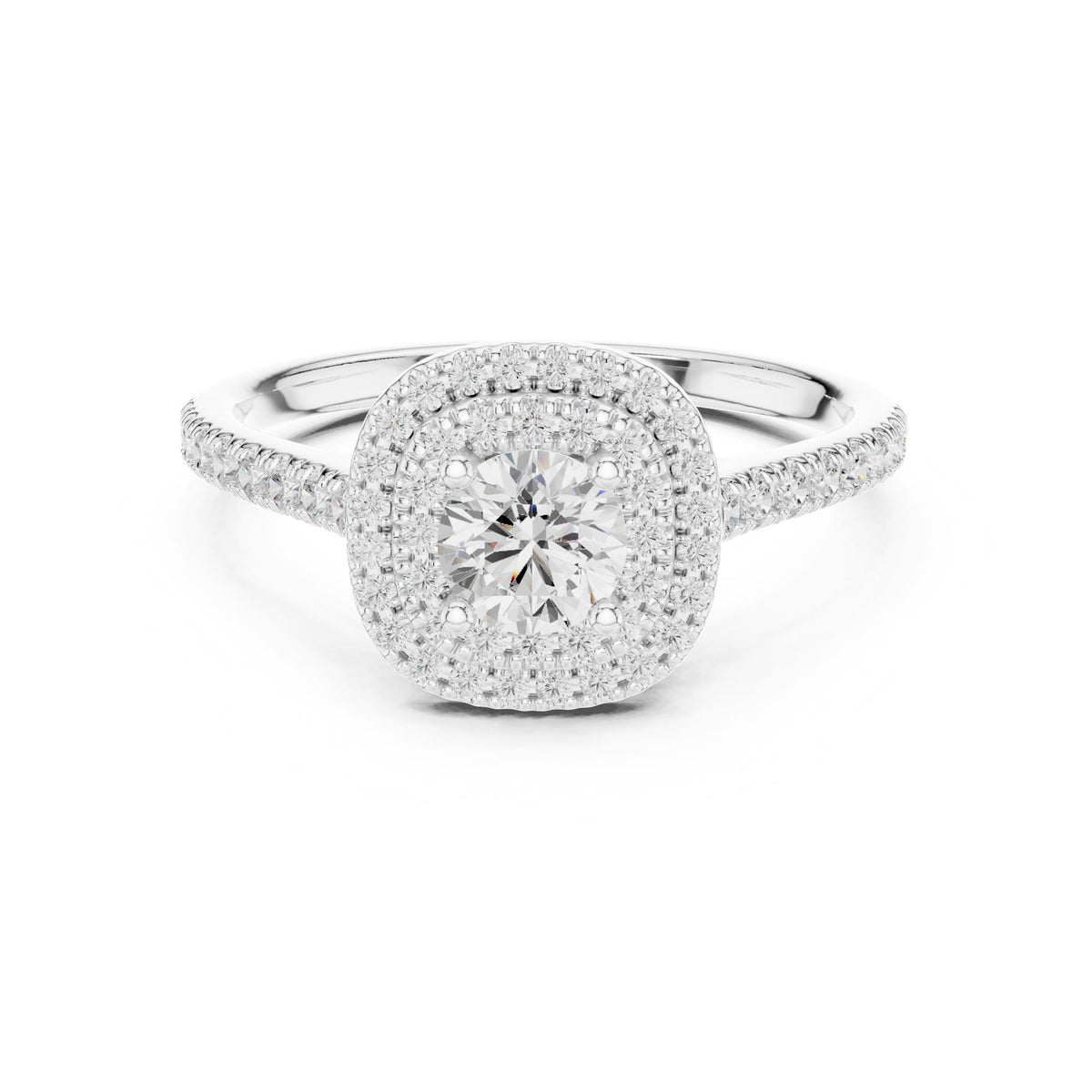 Round Halo Lab Grown Diamond Engagement Ring