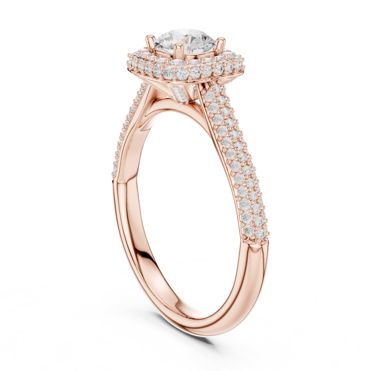Round Halo Lab Grown Diamond Engagement Ring