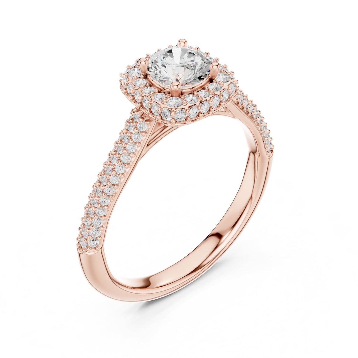 Round Halo Lab Grown Diamond Engagement Ring