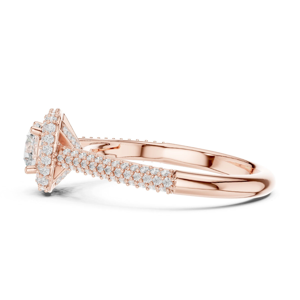 Round Halo Lab Grown Diamond Engagement Ring