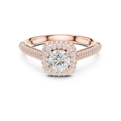 Round Halo Lab Grown Diamond Engagement Ring