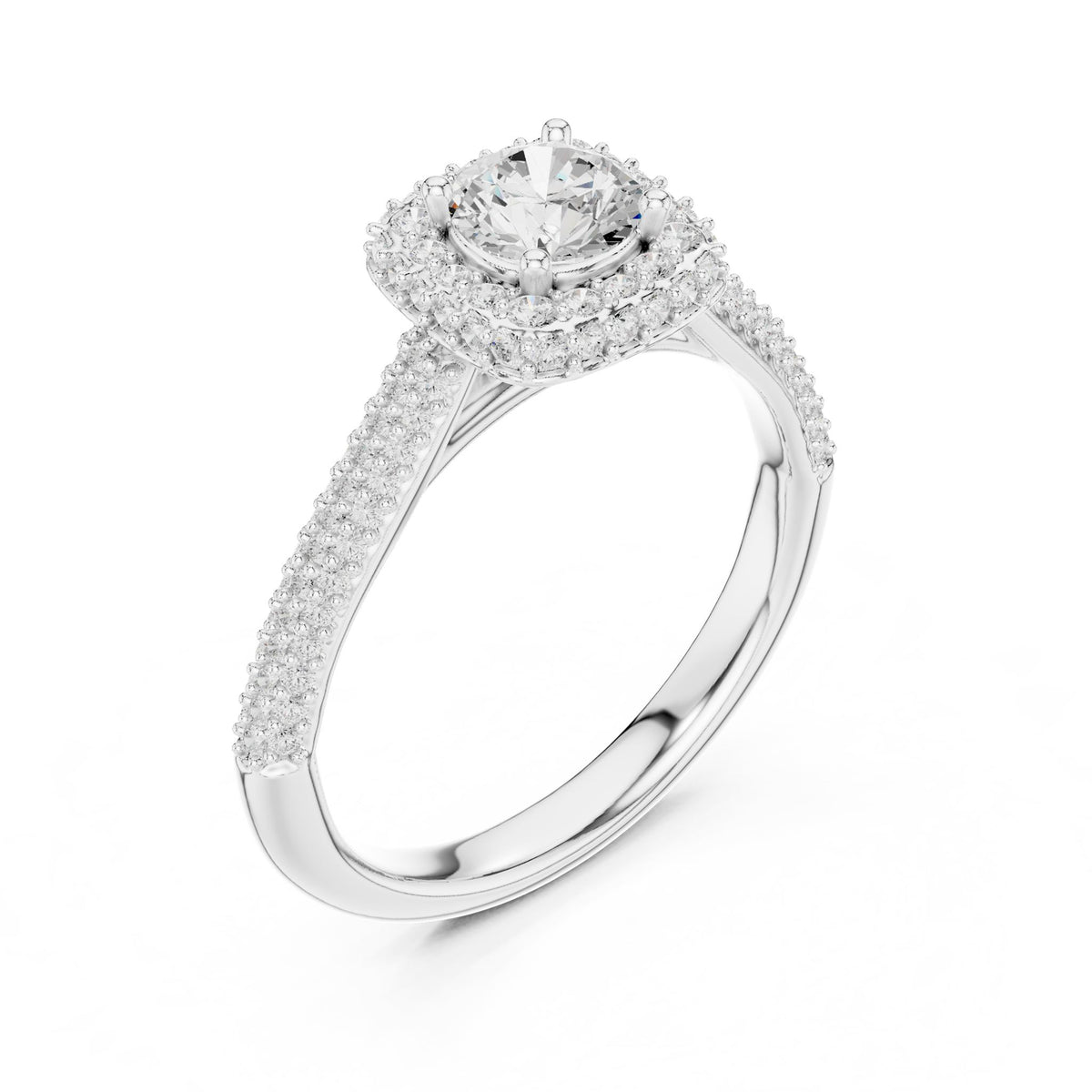 Round Halo Lab Grown Diamond Engagement Ring