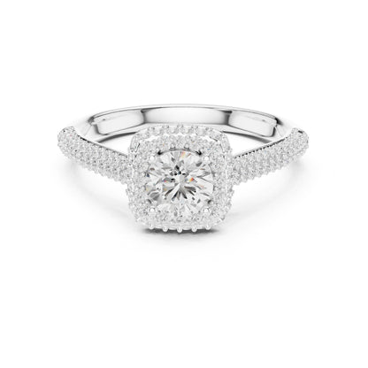 Round Halo Lab Grown Diamond Engagement Ring