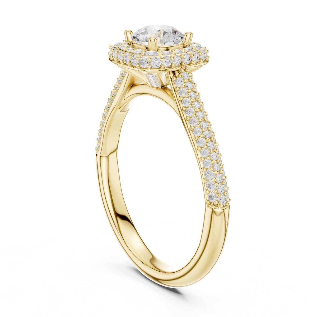 Round Halo Lab Grown Diamond Engagement Ring