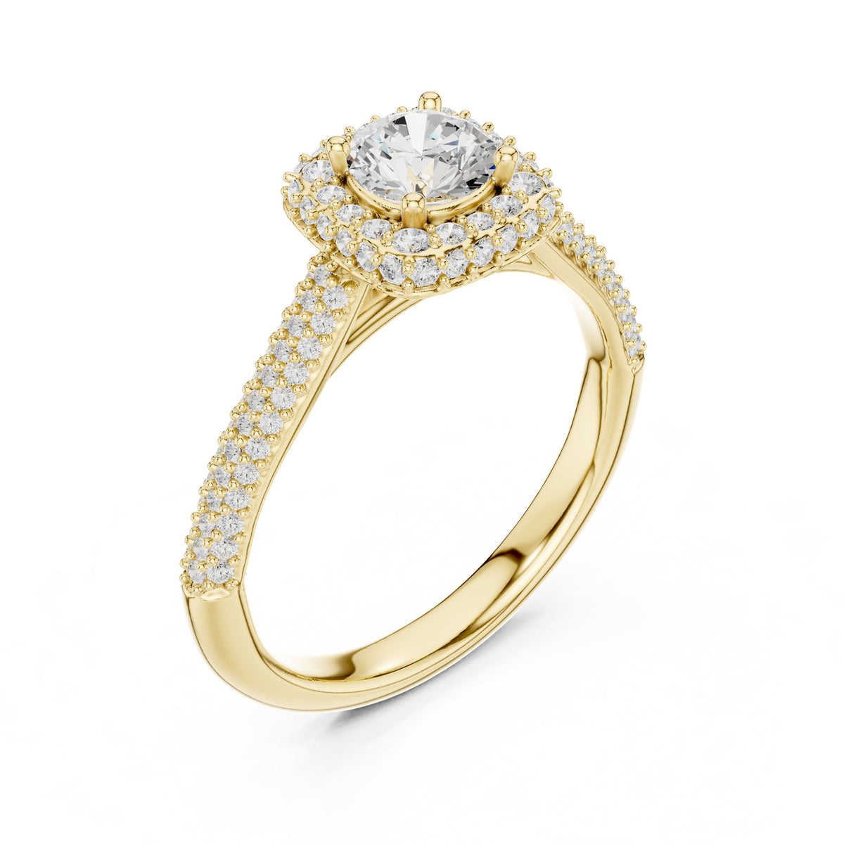Round Halo Lab Grown Diamond Engagement Ring