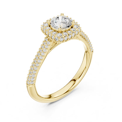 Round Halo Lab Grown Diamond Engagement Ring