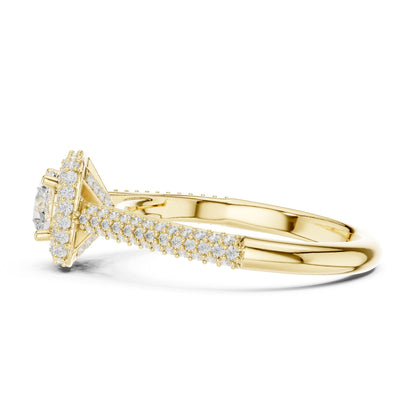 Round Halo Lab Grown Diamond Engagement Ring