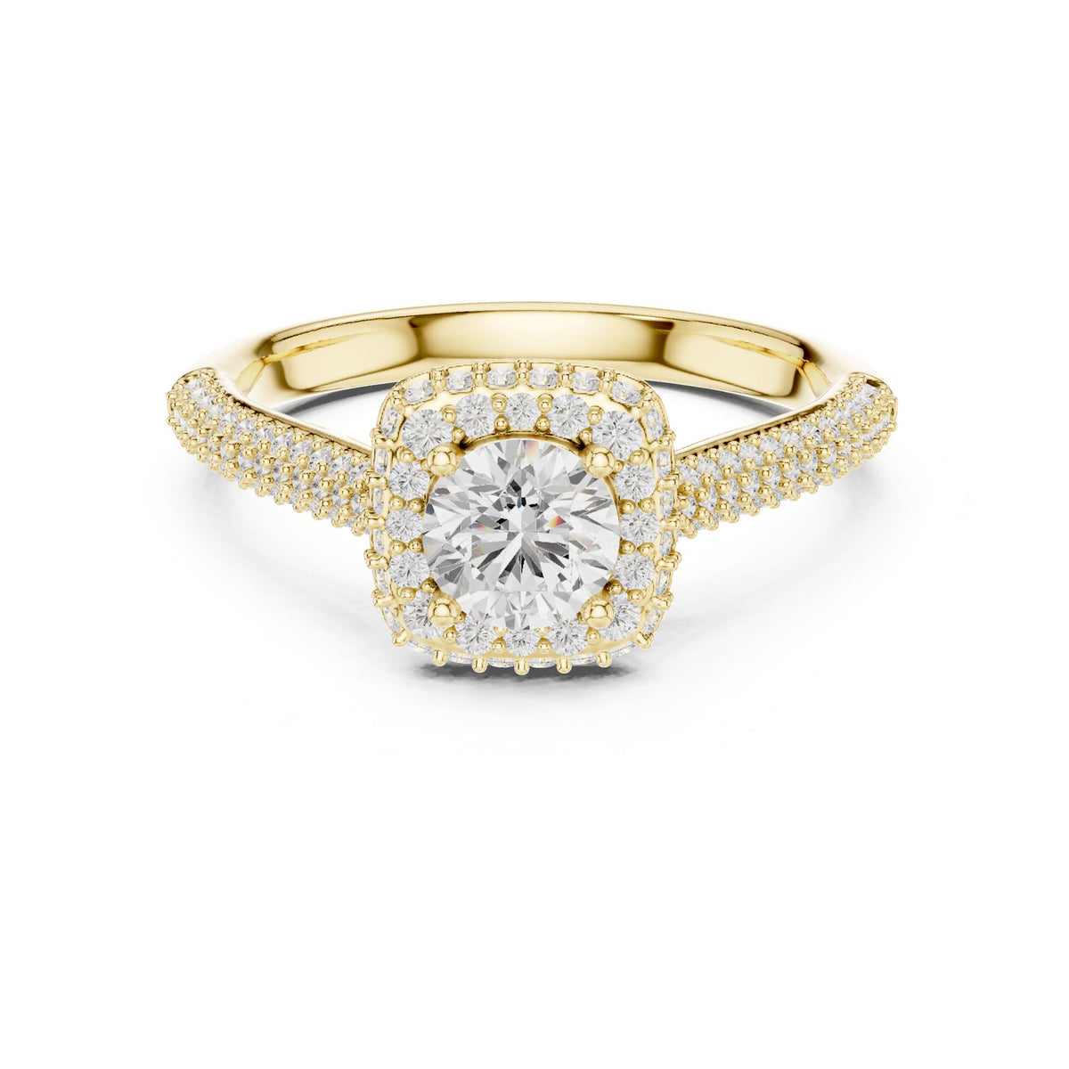 Round Halo Lab Grown Diamond Engagement Ring