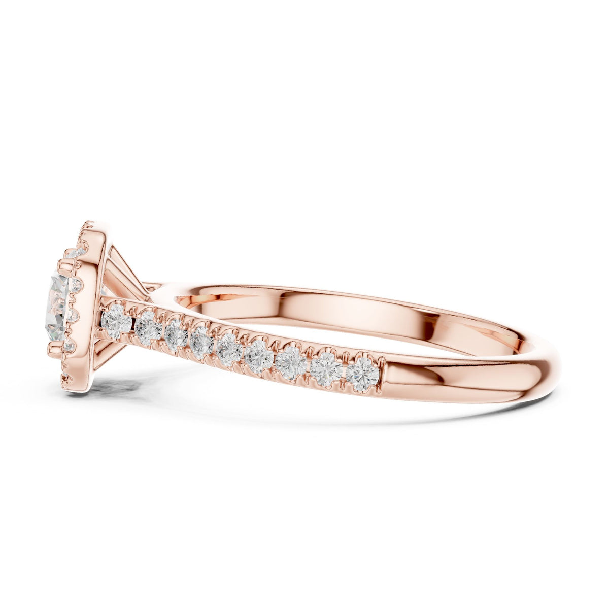 Round Halo Lab Grown Diamond Engagement Ring
