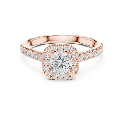Round Halo Lab Grown Diamond Engagement Ring