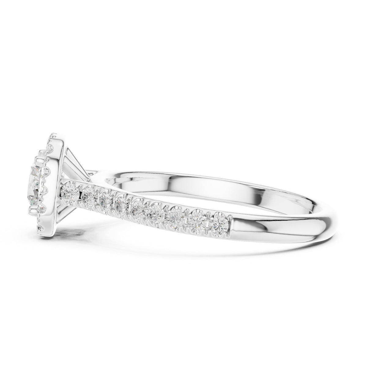 Round Halo Lab Grown Diamond Engagement Ring