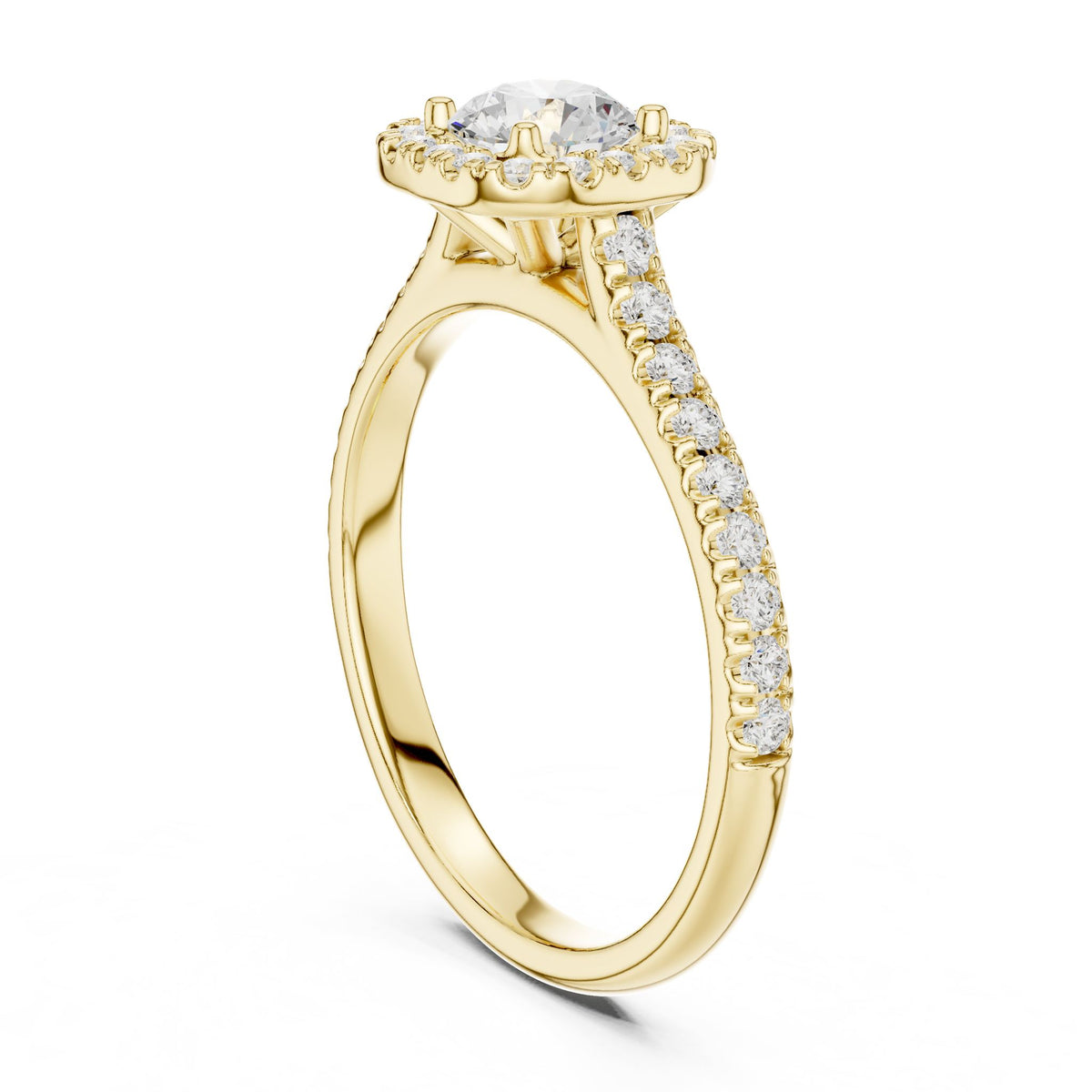 Round Halo Lab Grown Diamond Engagement Ring
