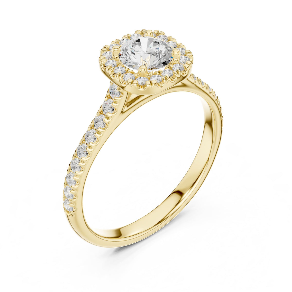 Round Halo Lab Grown Diamond Engagement Ring