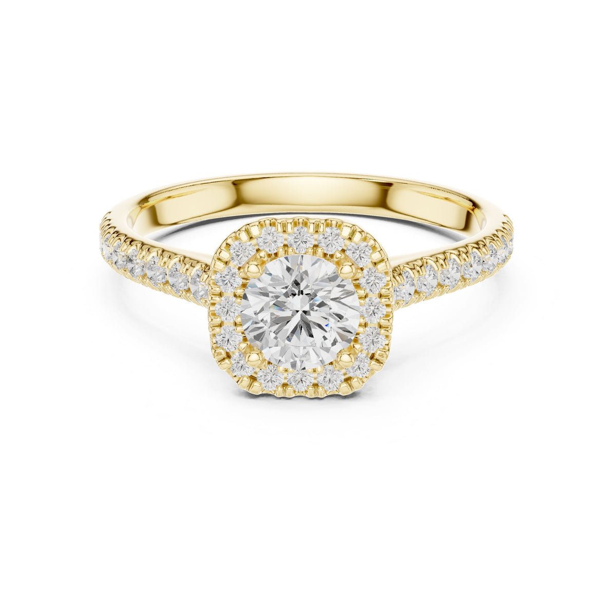 Round Halo Lab Grown Diamond Engagement Ring