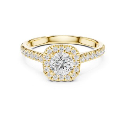 Round Halo Lab Grown Diamond Engagement Ring