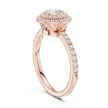 Round Halo Lab Grown Diamond Engagement Ring
