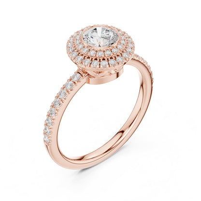 Round Halo Lab Grown Diamond Engagement Ring
