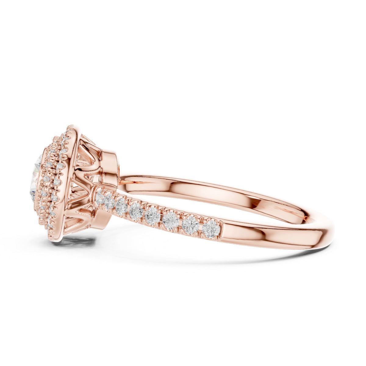 Round Halo Lab Grown Diamond Engagement Ring